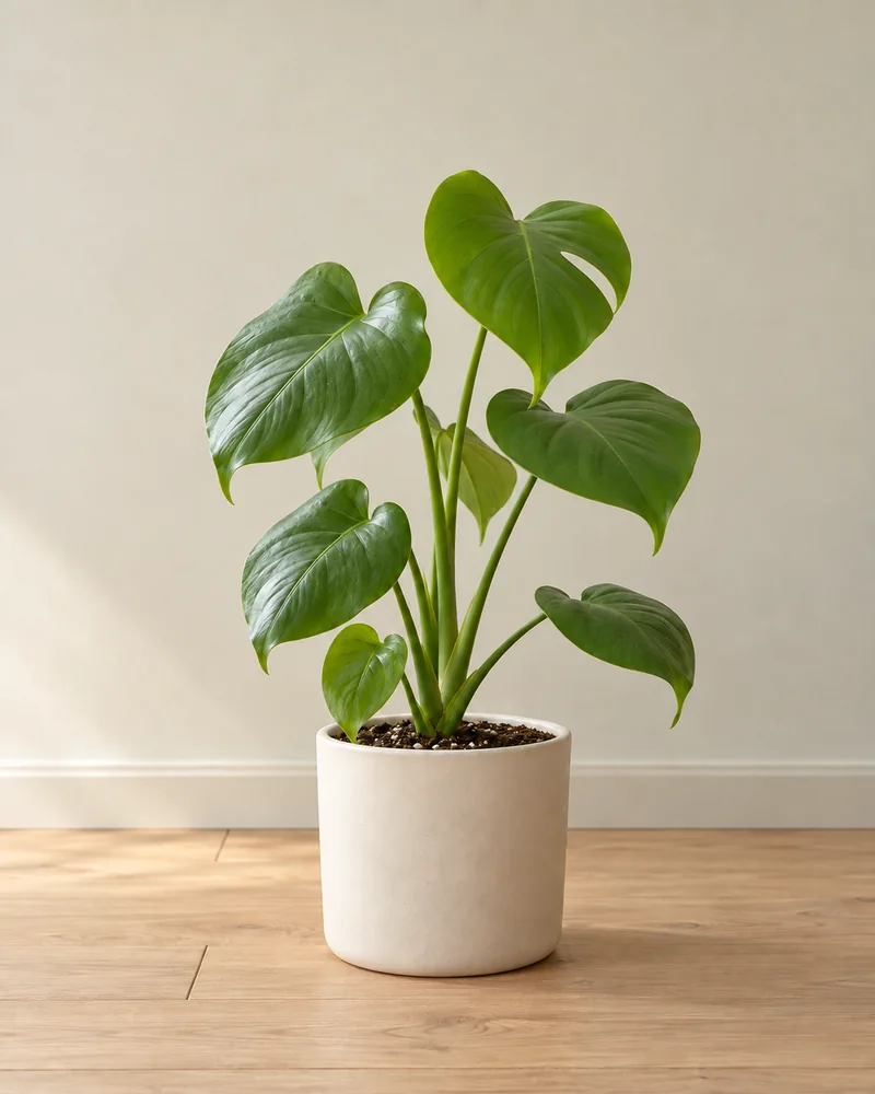 AI-generated: young monstera with additional leaves and stronger stems